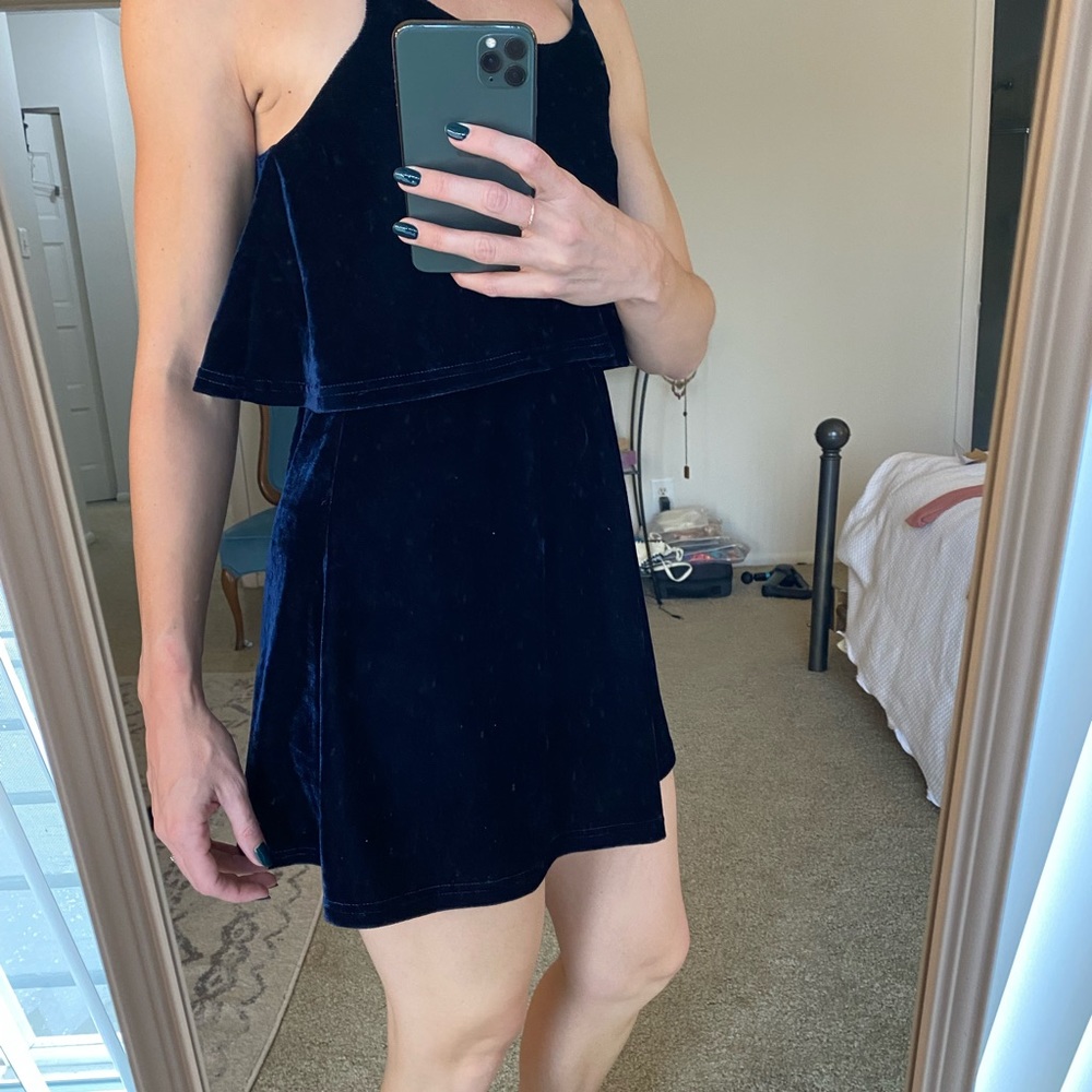 Velvet Tiered Mini Dress